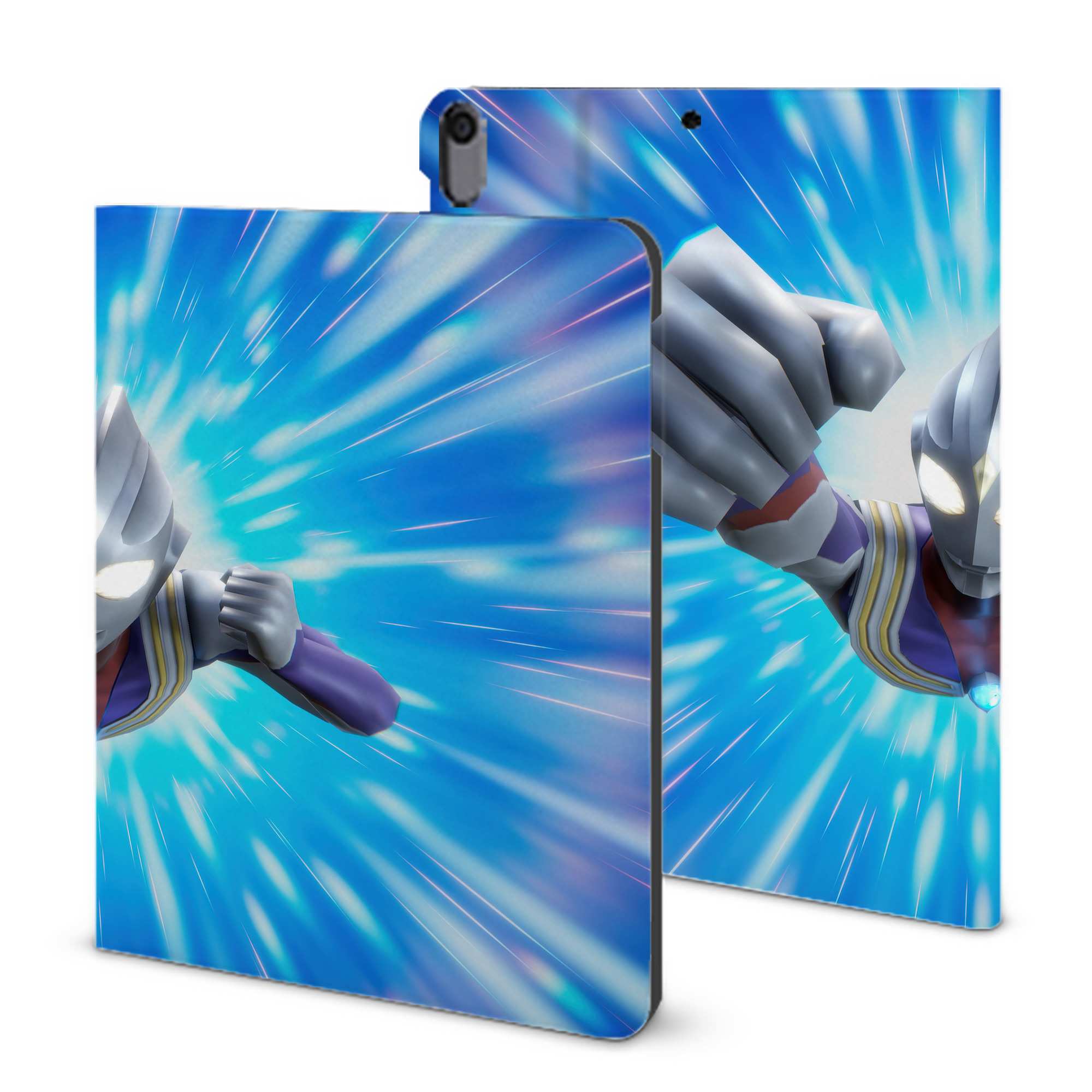 （画像用） ウルトラマン Ultraman IPad ケース ブック型 PUレザー TPU 耐衝撃 軽量 薄型 ペン収納なし 全面保護 IPad 各モデル対応